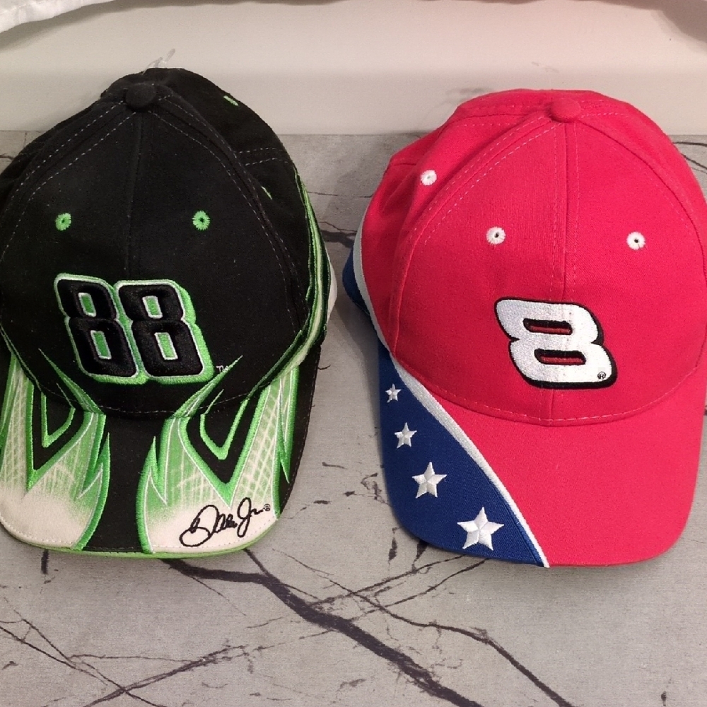 Nascar Black and Red Caps with Number Design